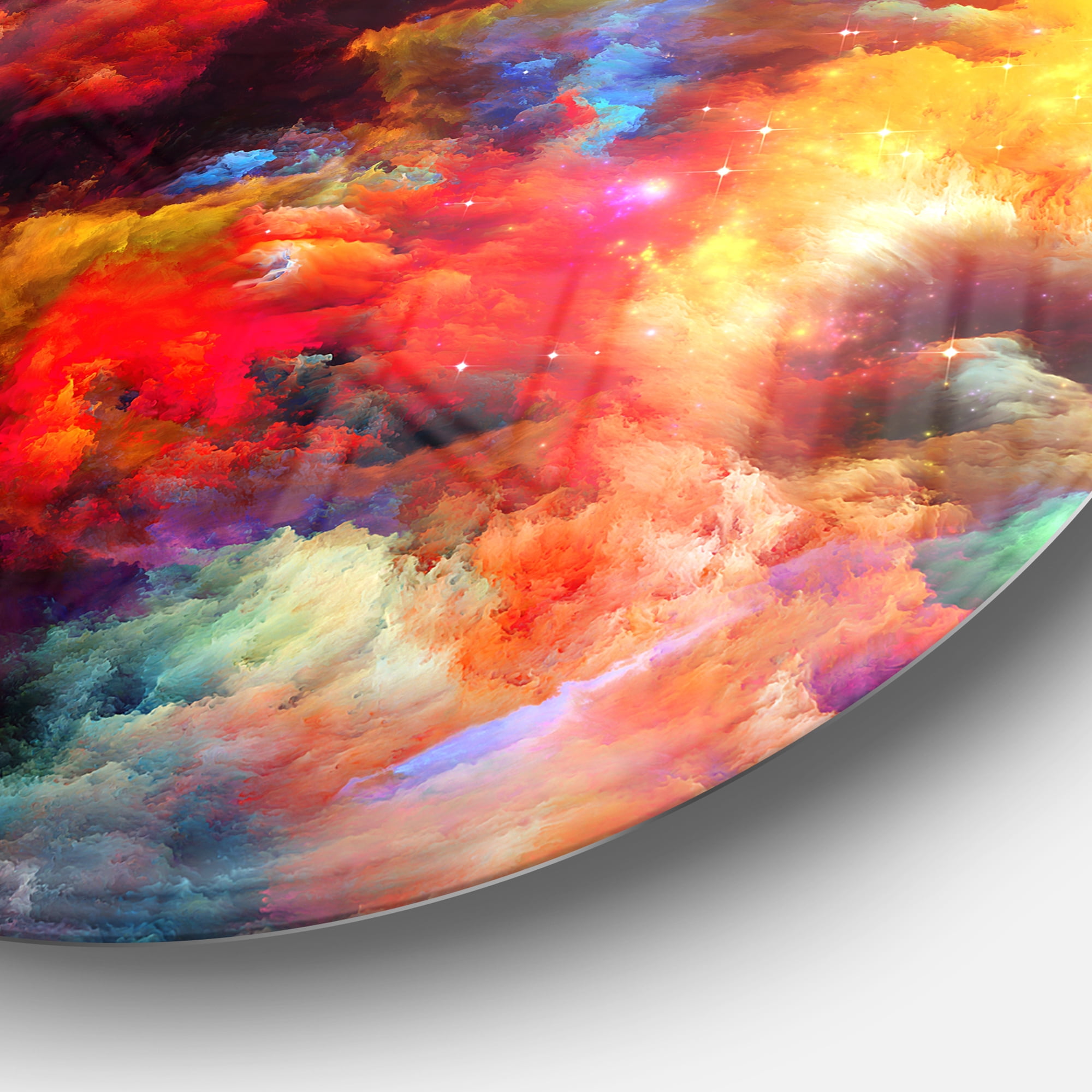 Fractal Paint Fusion Disc 23.00" x 23.00" Painting Art Prints, by Designart