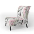 thumbnail image 2 of Designart "Crane Birds and Pink Flowers" Upholstered Cabin & Lodge Accent Chair and Arm Chair, 2 of 5