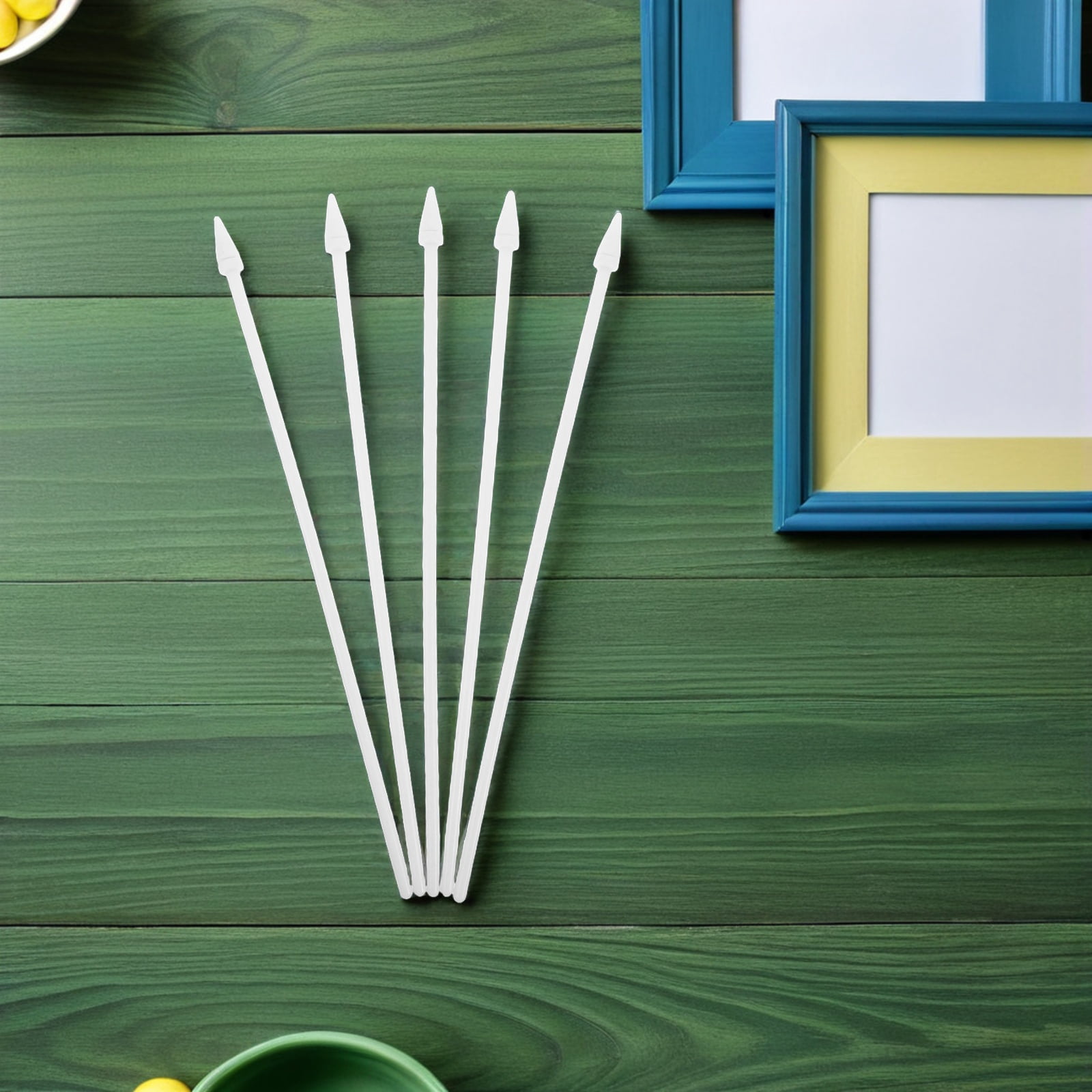FOMIYES White Plastic Handheld Flag Poles, and Lightweight, 100 Pieces for Car Decorations and Craft Projects