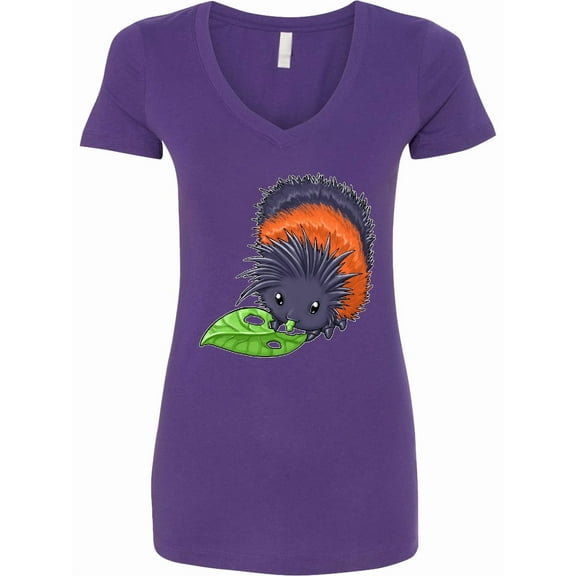 Inktastic Wooly Bear Caterpillar Cute Baby Insect Women's V-Neck T-Shirt