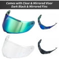thumbnail image 5 of ILM Motorcycle Helmet Full Face with Pinlock Compatible Clear&Tinted Visors and Fins Street Bike Motocross Casco DOT(Legend Green, X-Large), 5 of 7