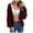 Red, variant on idosla Women's Chunky Knit Open Front Sweater Long Sleeve Button Loose Short Cardigan Outerwear Coats (Red, M)