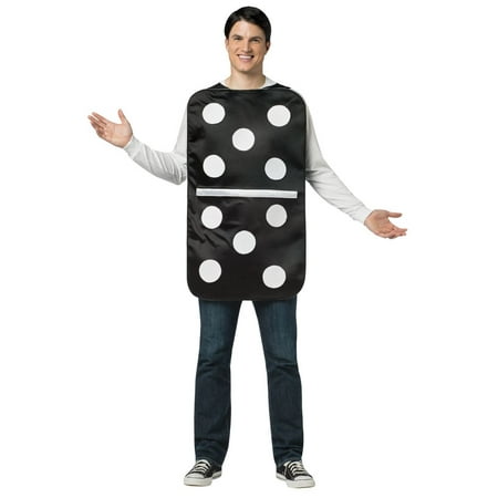 Black and White Polka Dotted Domino Men Halloween Costume - One Size