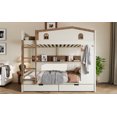 thumbnail image 6 of Newest Family Size for Large Families & Shared Rooms Organized Living Solid Wood Queen over Queen Bunk Bed with Storage Drawers and Shelves, Beige and Natural, 6 of 11