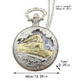 thumbnail image 2 of Train à Vapeur Chaîne Antique Pendentif Locomotive Montre de Poche Design Train, 2 of 4
