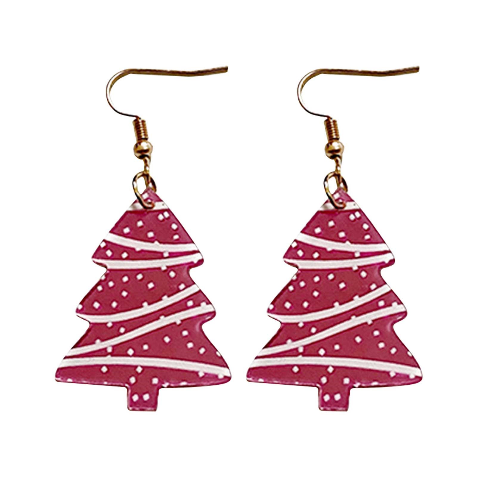 Womens Stud Earrings Christmas Tree Earrings Christmas Tree Acrylic