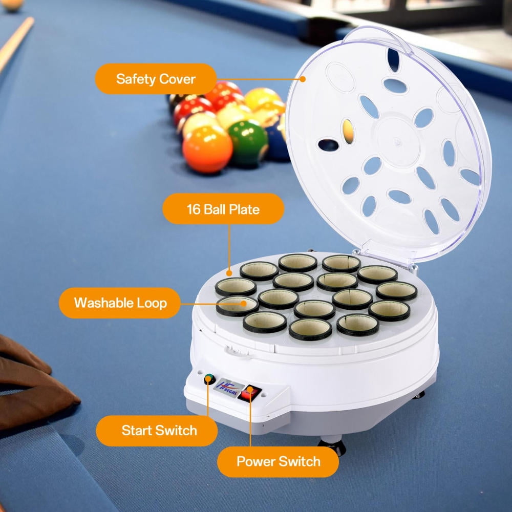 Automatic Pool Ball Cleaner Machine - 110V Electric Washer & Polisher for Pool Halls, Gyms