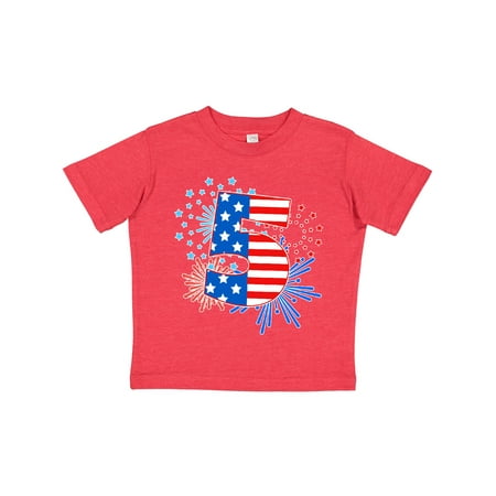 

Inktastic Fifth Birthday- Fourth of July Fireworks Gift Toddler Boy or Toddler Girl T-Shirt