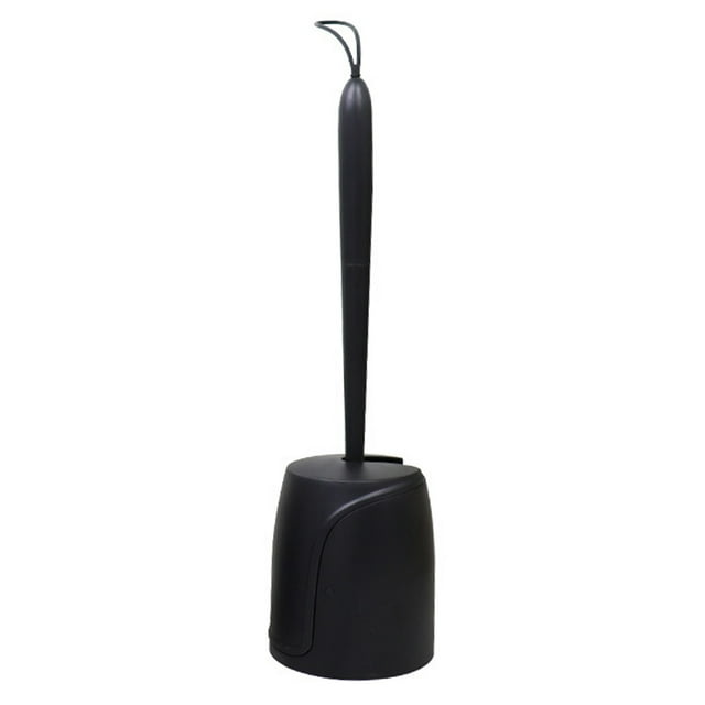 Escobilla y soporte para inodoro, cepillo para inodoro con soporte automático, estropajo y soporte para inodoro con pinzas, cepillos para inodoro para baño con mango de aluminio, cepillo oculto