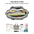 thumbnail image 4 of Tote Bag for Women - Cute Pitbull Terriers Dog and Flower Shoulder Bag - Large Utility Work Duffle Bag with Zipper Handbag for Travel, Work, Sprots, 4 of 5