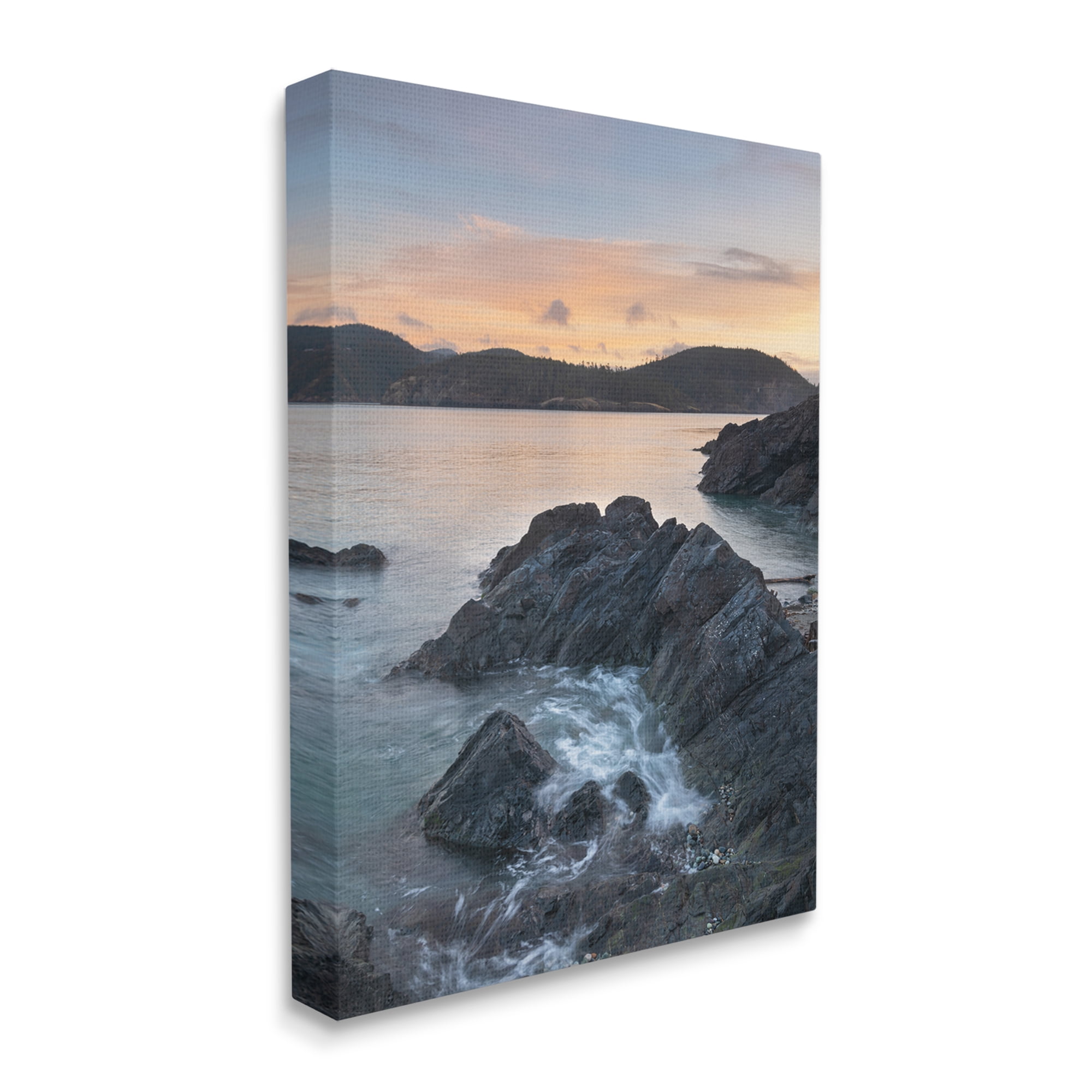 Stupell Industries Rocky Sea Cliffs Landscape Photography Gallery Wrapped Canvas Art Print Wall Art, 30 x 40