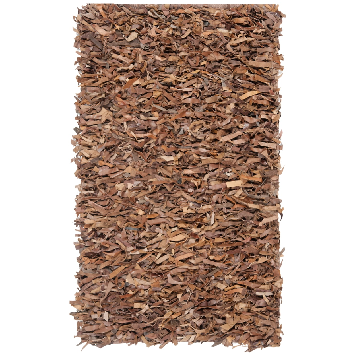 SAFAVIEH Mariam Leather Shag Area Rug, Brown, 8' x 10'