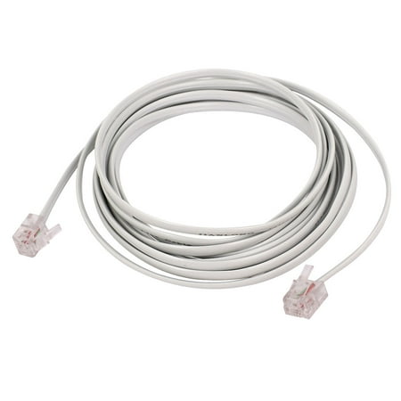 Unique Plate Sets Unique Bargains RJ11 6P2C Gold Plated Male Connector Telephone Straight Cable Line 3 Meters Long ()