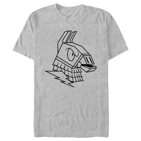 Men's Fortnite Supply Llama Outlined Portrait  Graphic Tee Athletic Heather Small