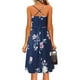 thumbnail image 2 of VISgogo Vestido sin mangas de verano para mujer, estampado de flores/leopardo para adultos, cuello en V, correa de espagueti cruzada, una pieza con bolsillos VISgogo  moda, 2 of 6