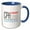 Blue/White, variant on 3drose, Text Cph Copenhagen, Denmark, Coordinates. Around the World by Air, 11oz Two-tone Black Mug