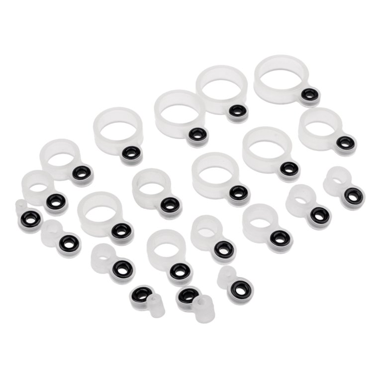 22 Piece Silicone Fishing Rod Guides Line , Telescopic Rod Eyes Eyelets Replacement, Different Size 1-22, Men's, Size: As described, White