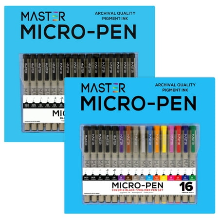 32 Piece Micro Pen Fineliner Artist Drawing Pens Assorted Illustration Tip