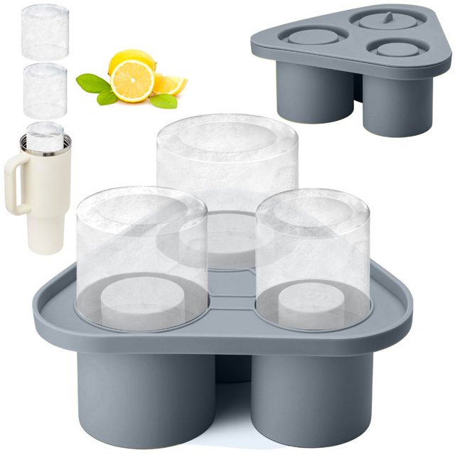 Bandeja para cubitos de hielo Stanley Cup, máquina de cubitos de hielo de silicona con tapa para vaso de 30 a 40 onzas, para enfriar whisky, cócteles, bebidas, café, fácil de llenar y liberar, sin BPA