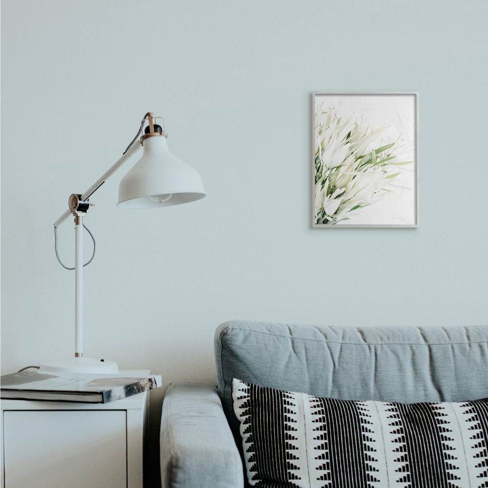 Stupell Industries Bright Natural Flower Arrangement White Green Photograph Framed Wall Art Design by Elise Catterall, 11" x 14", Gray Framed
