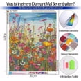 thumbnail image 2 of 5D Diamond Painting Kit for Adults, Full Drill Round Diamond Art, Vibrant Wildflower Field with Butterflies, DIY Colorful Floral Craft for Home Wall Decor, 12x16 Inches, 2 of 7
