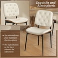 thumbnail image 3 of Dycanpo Dining Chairs Set of 2,Mid Century Retro Faux Leather Chairs with Walnut Bentwood Adjustable Foot for Kitchen,White, 3 of 8
