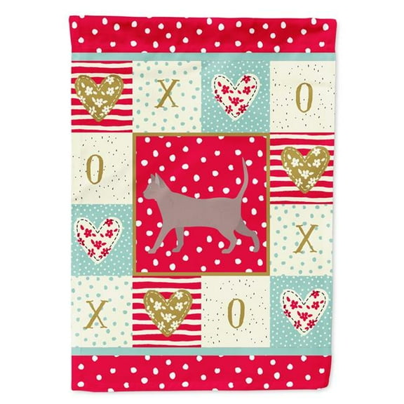 28 x 0.01 x 40 in. Thai Lilac No.2 Cat Love Canvas House Flag