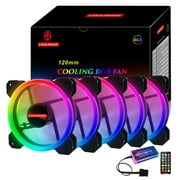 12cm Desktop Computer Cooling Fan Colorful Discoloration RGB Chassis Fan Silent Fan With Remote Control