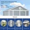 thumbnail image 3 of 6x8 FT Resin Storage Shed with Floor, Outdoor Plastic Garden Shed with Window, Protective Cap and Lockable Doors, Waterproof Tool Shed for Garden, Backyard, Grey, 3 of 7