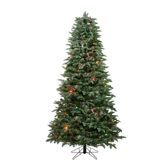 Northlight Multi-Color Prelit Incandescent Green Artificial Dunton Spruce Christmas Tree, 6.5'