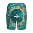 thumbnail image 5 of Naloa Around The Planet Men's Short Pajama Pants, Lounge Comfort Shorts with Elasticized Waistband and Side Pockets - Small, 5 of 9