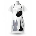 thumbnail image 3 of Cat and Mouse Apron, Funny Cartoon Characters with Big Ears and Face Staring, Unisex Kitchen Bib with Adjustable Neck for Cooking Gardening, Adult Size, Dark Grey and Pale Purpleblue, by Ambesonne, 3 of 4