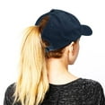 thumbnail image 5 of Ponytail Baseball Hat Distressed Retro Washed Womens Twill, 5 of 6