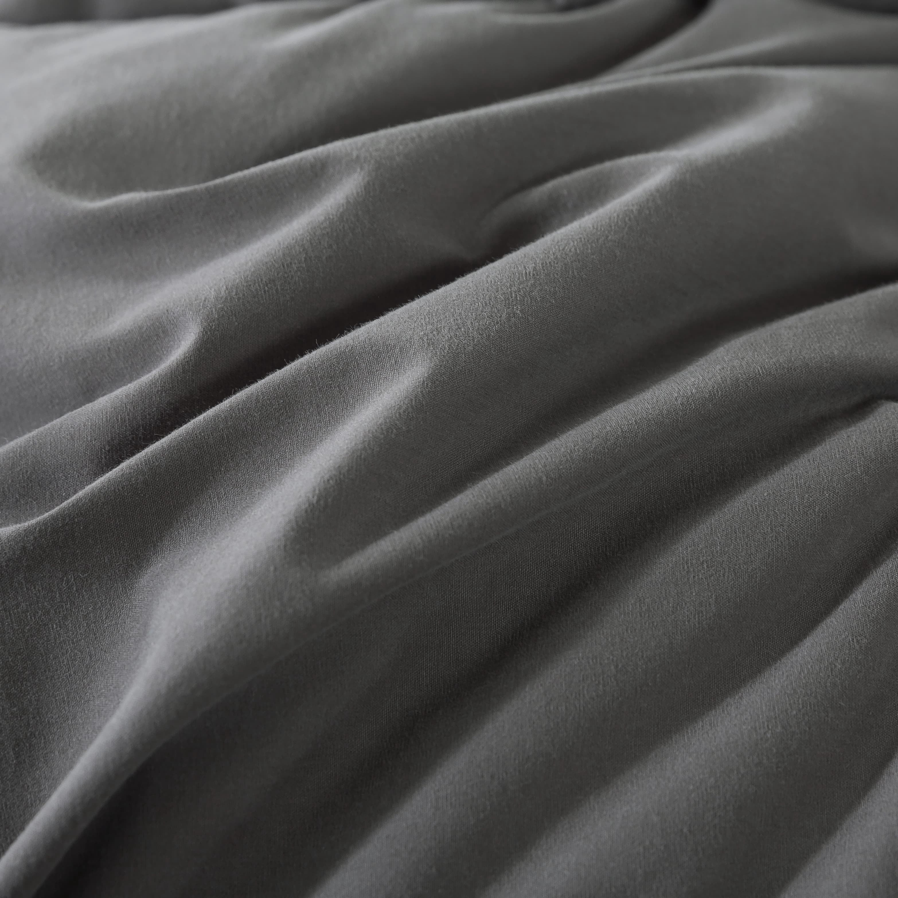 BedTreat Goose Feather Down Comforter King Size, Luxury Hotel Bedding Comforter All Season Duvet Insert, Medium Warmth 100% Cotton Gray Cover with Corner Tabs（106x90 inch）