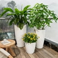thumbnail image 5 of 24,21,10 inch Large Planter for Indoor & Outdoor Plants, Set of 3, Sturdy Plant Flower Pots Modern Decor for Front Porch Patio,White, 5 of 5