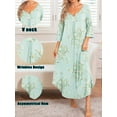 thumbnail image 4 of Avidlove Women Long Nightgowns Plus Size 3/4 Sleeves Sleepshirt Comfy Full Lenth Sleepwear, 4 of 6