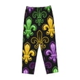 thumbnail image 4 of Sigee Mardi Gras1 Print Women's Soft Pajama Pants - Breathable and Comfortable Lounge Sleep Bottoms with Elastic Waistband and Pockets-Small, 4 of 9