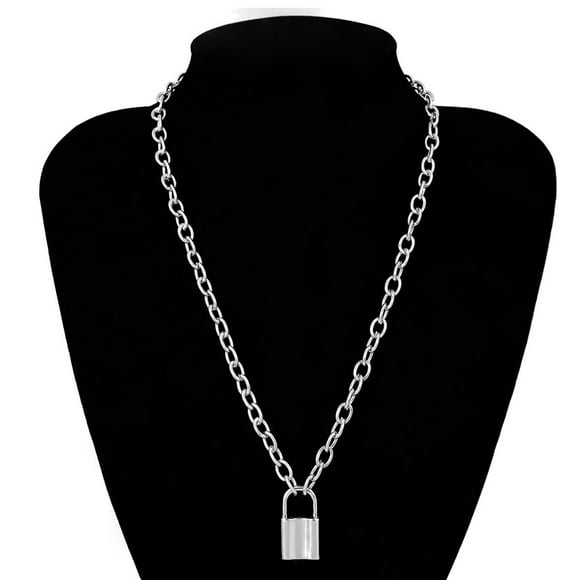 Bradem Necklaces & Pendants Clearance! New Lock Pendant Padlock Charm Necklace Chain Women Jewelry Gift, Silver, One Size Lady Necklace Clearance Sale, a Collar