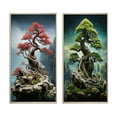 thumbnail image 2 of Designart "Bonsais Wisdom Asian beauty VI" Art Mural Encadré Ensemble de 2 - Personnes Rouges Art Mural Encadré Ensemble de 2, 2 of 6
