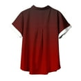 thumbnail image 4 of Aofany Plus Size Button Down Shirts for Women Gradient Summer Casual Short Sleeve Turndown Collar Blouse Tops, 4 of 4