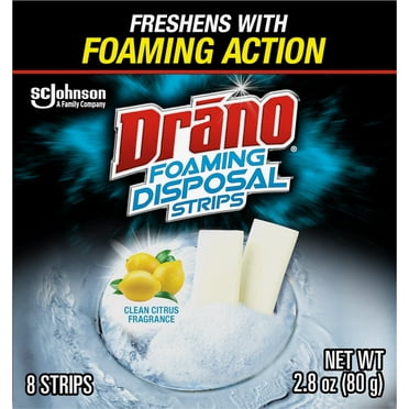 Drano Foaming Disposal Strips, Garbage Disposal Freshener, 1.4 oz, 8 Count
