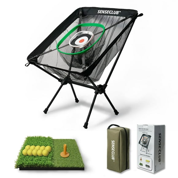 Red plegable para astillar golf SENSECLUB con tapete y objetivos