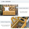 thumbnail image 4 of Outsunny 2-Seater Wooden Outdoor Bench with 29 Gal Storage Box, Yellow, 4 of 10