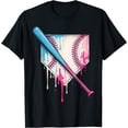 thumbnail image 1 of Plaque de Baseball Glacée Goutte à Goutte avec Paillettes T-Shirt - Blanc - m, 1 of 2