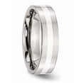 thumbnail image 4 of Stainless Steel With Sterling Silver Inlay Polished 6mm Flat Band (Size 10.5) Made In China sr119-10.5, 4 of 4