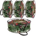 thumbnail image 1 of 4 bolsas de almacenamiento transparentes para coronas navideñas, contenedor de almacenamiento de coronas navideñas de 24x8 pulgadas, protector de coronas de PVC resistente con asa (negro), 1 of 5