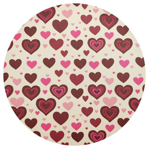 Love Many Round Placemats Set of 6 Woven Non-Slip Washable Heat Resistant Table Mats 15.4 Inch for Kitchen Dining Decor