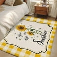 thumbnail image 2 of Vintage Sunflowers Washable Area Rug 4 x 6 ft Yellow Plaid You Are My Sunshine Country, Soft Non Slip Rugs Stain Repellent Indoor Felt Carpet for Living Dining Room Bedroom Home Office, 2 of 9