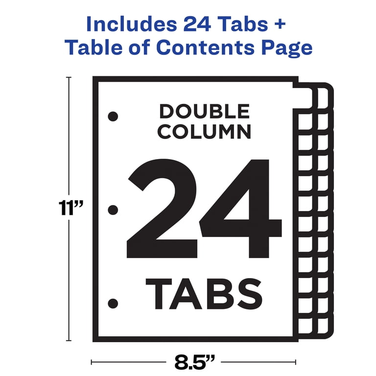Avery Double Column 24 Tab Dividers with Customizable TOC photo 4