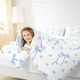 thumbnail image 4 of jejeloiu Cartoon Bow Tie Bedding Comforter Set,Blue White Twin Comforter Sets,Princess Pink Bow Bedding Set For Teens,Luxury Bedroom Decor Reversible,2-Piece, 4 of 8